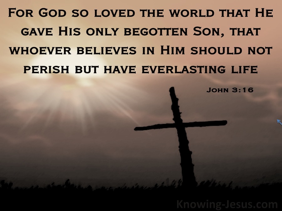John 3:16 For God So Loved The World That He Gave His Only Begotten Son (black)